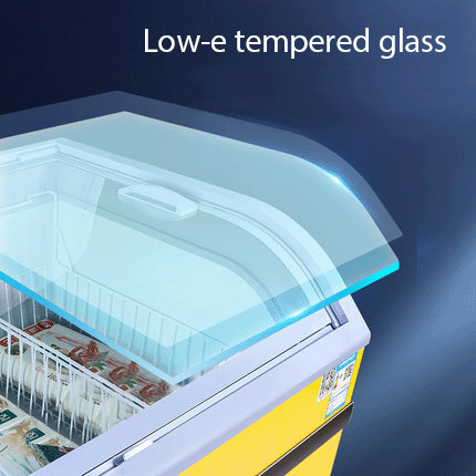Supermarket Merchandising Freezer Glass Door